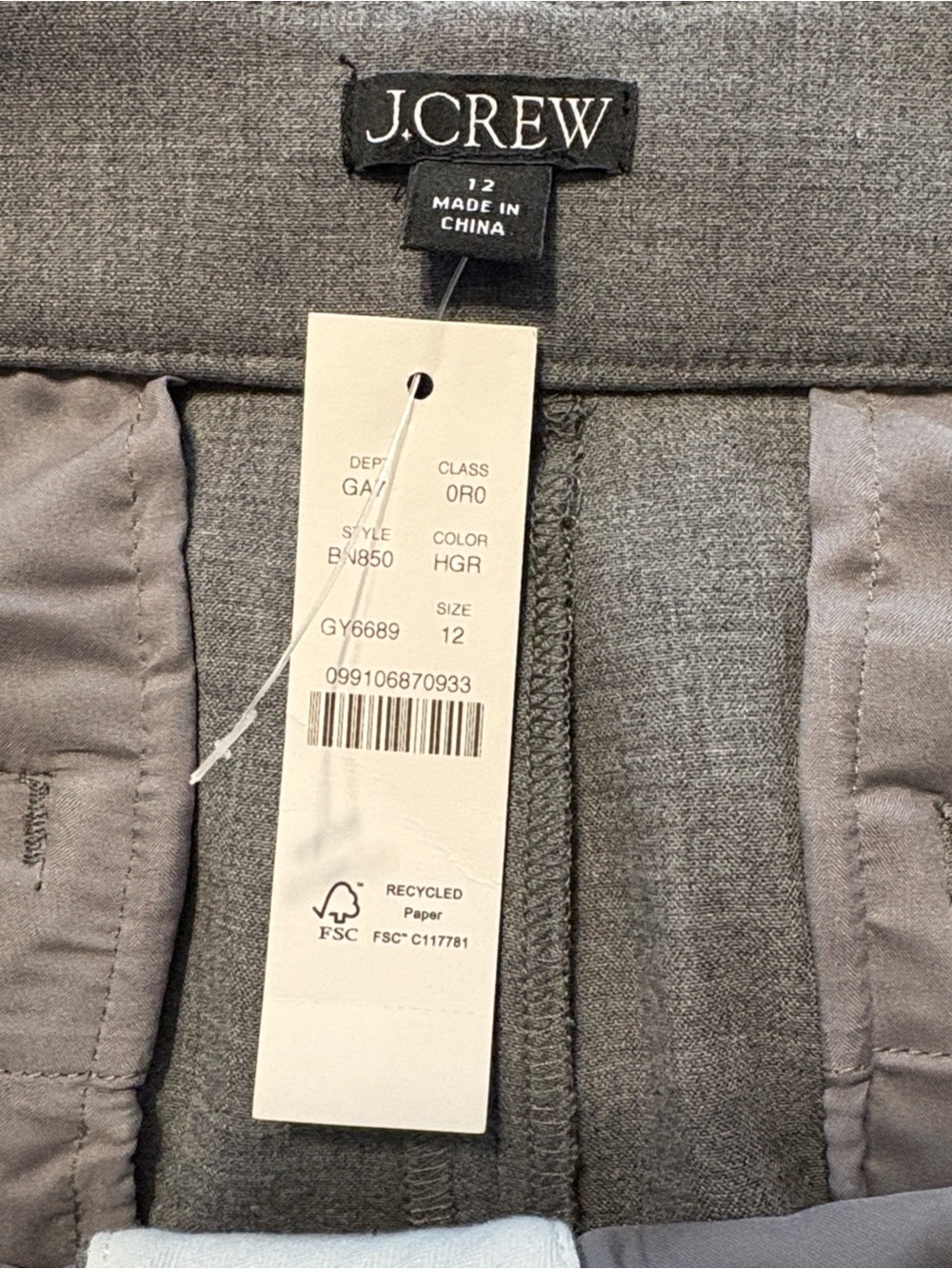 J. Crew Sydney Wide Leg Pant in Four Season Stretch Size 12 Gray Workwear NWT - Picture 6 of 8